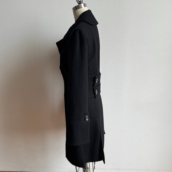 ANNE FONTAINE Armanda Black Wool Pea Coat - Picture 4 of 12